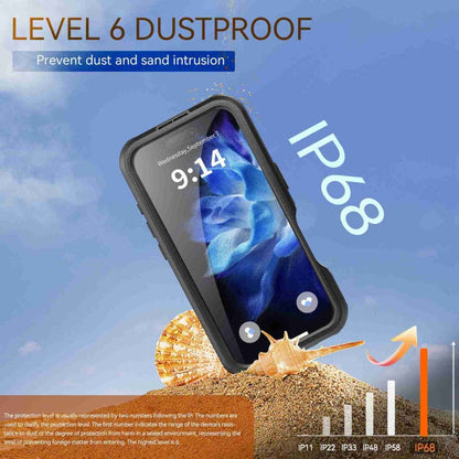 For iPhone 16 RedPepper IP68 Waterproof Triple-proof MagSafe Phone Case(Black)