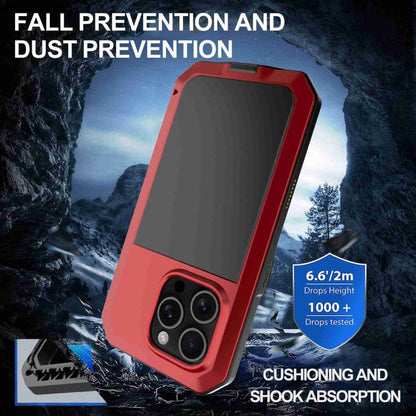 For iPhone 16 Pro RedPepper Triple-proof Metal Phone Case(Red)