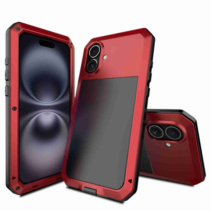 Pour iPhone 16 Coque de téléphone en métal triple protection RedPepper (rouge)