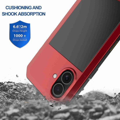 Pour iPhone 16 Coque de téléphone en métal triple protection RedPepper (rouge)