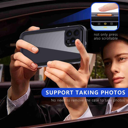 For iPhone 16 Pro Max RedPepper Transparent Dot IP68 Waterproof Triple-proof Phone Case(Black Dark Grey)