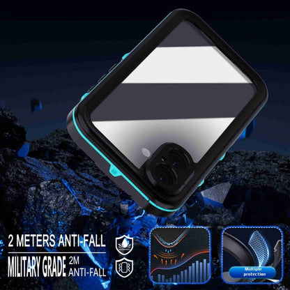 For iPhone 16 RedPepper Transparent Dot IP68 Waterproof Triple-proof Phone Case(Black Blue)