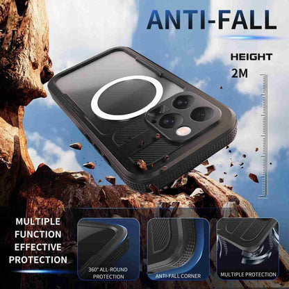 For iPhone 16 Pro Max RedPepper IP68 Waterproof Triple-proof MagSafe Phone Case(Black)