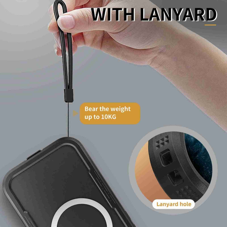 For iPhone 16 Pro Max RedPepper IP68 Waterproof Triple-proof MagSafe Phone Case(Black)