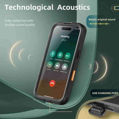 For iPhone 16 Pro Max RedPepper IP68 Waterproof Triple-proof MagSafe Phone Case(Black)