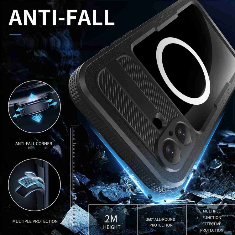 For iPhone 16 Plus RedPepper IP68 Waterproof Triple-proof MagSafe Phone Case(Black)