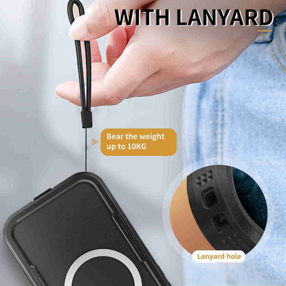 For iPhone 16 RedPepper IP68 Waterproof Triple-proof MagSafe Phone Case(Black)