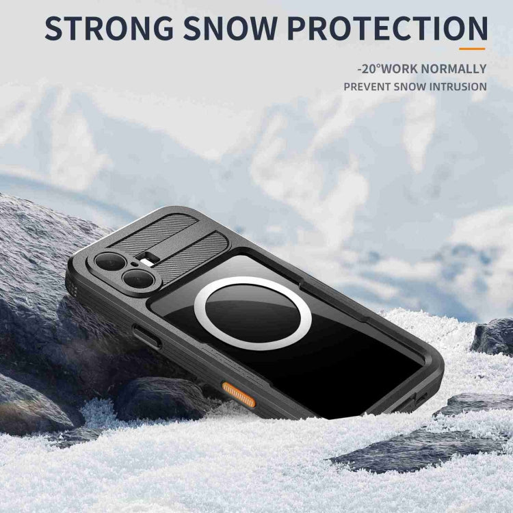 For iPhone 16 RedPepper IP68 Waterproof Triple-proof MagSafe Phone Case(Black)