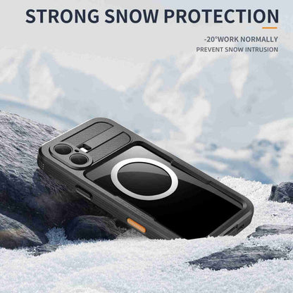 For iPhone 16 RedPepper IP68 Waterproof Triple-proof MagSafe Phone Case(Black)