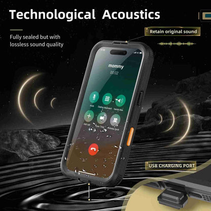 For iPhone 16 RedPepper IP68 Waterproof Triple-proof MagSafe Phone Case(Black)