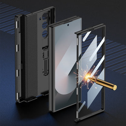 For Samsung Galaxy Z Fold6 GKK Integrated Magnetic Leather Flip Phone Case with Pen Box, Not Included Pen(Titanium Gray)