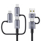 USAMS SJ738 240W 6 in 1 Aluminum Alloy Fast Data Charging Cable, Length: 2m(Gun Color)