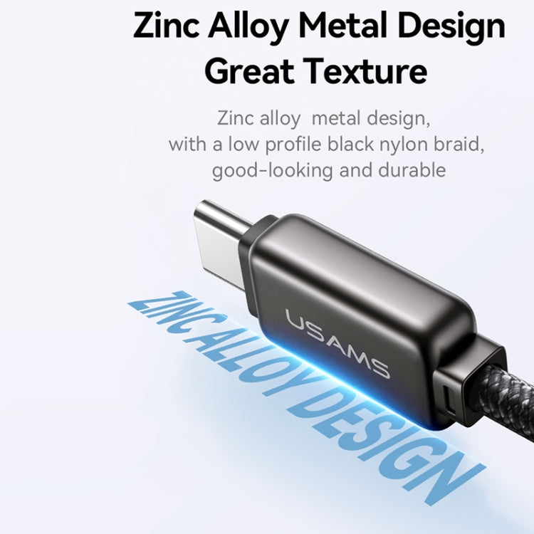 USAMS SJ744 100W USB-C / Type-C to USB-C / Type-C Zinc Alloy Fast Data Cable, Length: 1.2m(Titanium)