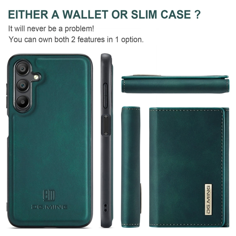For Samsung Galaxy A16 5G DG.MING M1 Series 3-Fold Multi Card Wallet + Magnetic Phone Case(Green)