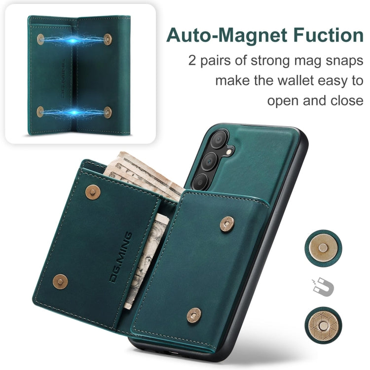 For Samsung Galaxy A16 5G DG.MING M1 Series 3-Fold Multi Card Wallet + Magnetic Phone Case(Green)
