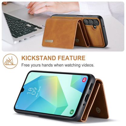 For Samsung Galaxy A16 5G DG.MING M1 Series 3-Fold Multi Card Wallet + Magnetic Phone Case(Brown)