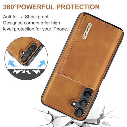 For Samsung Galaxy A16 5G DG.MING M1 Series 3-Fold Multi Card Wallet + Magnetic Phone Case(Brown)