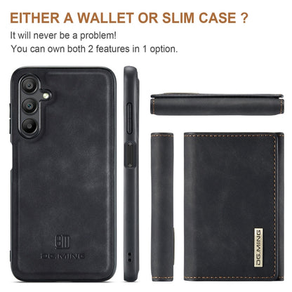 For Samsung Galaxy A16 5G DG.MING M1 Series 3-Fold Multi Card Wallet + Magnetic Phone Case(Black)