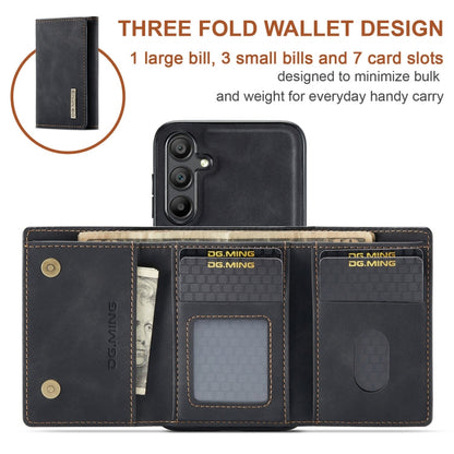 For Samsung Galaxy A16 5G DG.MING M1 Series 3-Fold Multi Card Wallet + Magnetic Phone Case(Black)