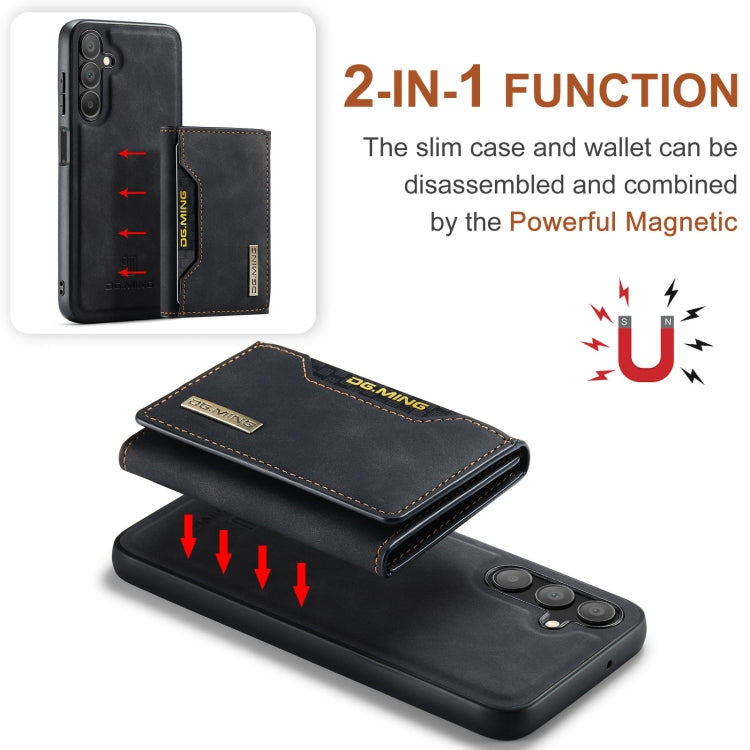 For Samsung Galaxy A16 5G DG.MING M2 Series 3-Fold Multi Card Bag + Magnetic Phone Case(Black)