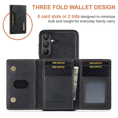 For Samsung Galaxy A16 5G DG.MING M2 Series 3-Fold Multi Card Bag + Magnetic Phone Case(Black)