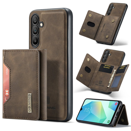 For Samsung Galaxy A16 5G DG.MING M2 Series 3-Fold Multi Card Bag + Magnetic Phone Case(Coffee)