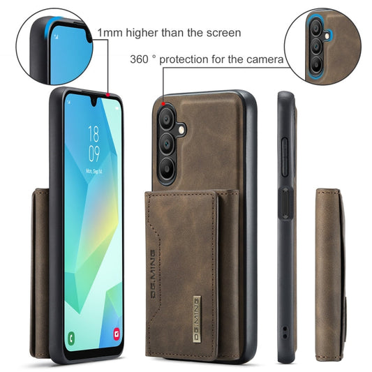 For Samsung Galaxy A16 5G DG.MING M2 Series 3-Fold Multi Card Bag + Magnetic Phone Case(Coffee)