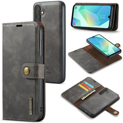For Samsung Galaxy A16 5G DG.MING Crazy Horse Texture Detachable Magnetic Leather Case(Grey)