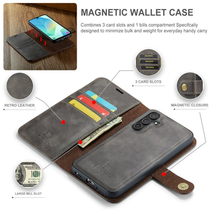 For Samsung Galaxy A16 5G DG.MING Crazy Horse Texture Detachable Magnetic Leather Case(Grey)