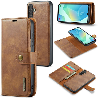 For Samsung Galaxy A16 5G DG.MING Crazy Horse Texture Detachable Magnetic Leather Case(Brown)