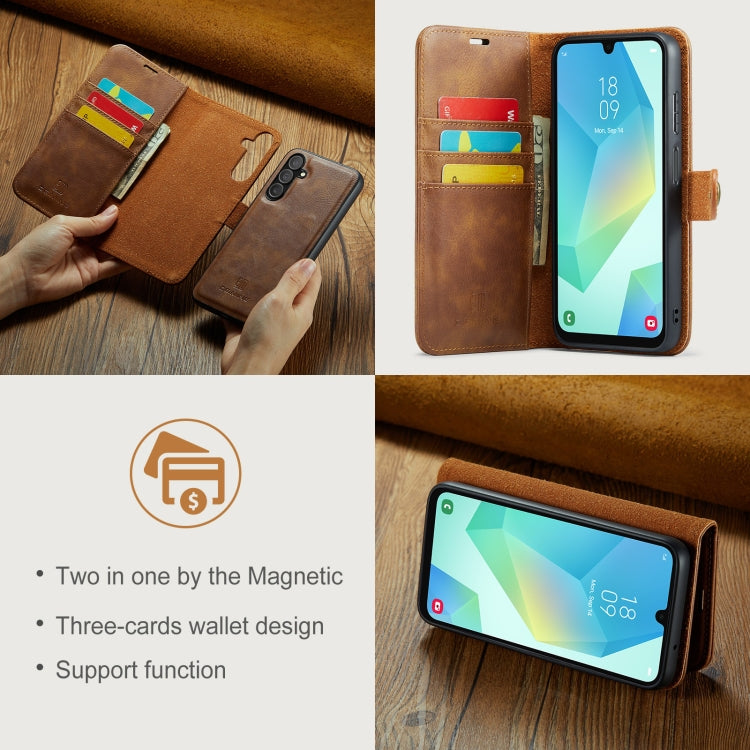 For Samsung Galaxy A16 5G DG.MING Crazy Horse Texture Detachable Magnetic Leather Case(Brown)