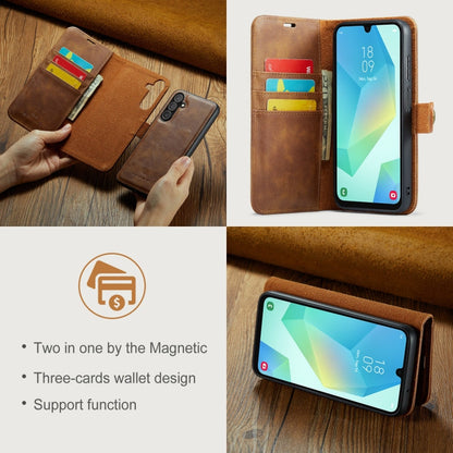For Samsung Galaxy A16 5G DG.MING Crazy Horse Texture Detachable Magnetic Leather Case(Brown)