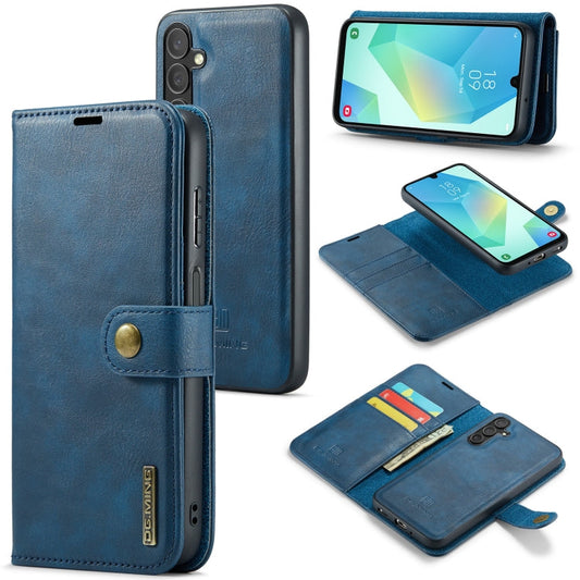 For Samsung Galaxy A16 5G DG.MING Crazy Horse Texture Detachable Magnetic Leather Case(Blue)