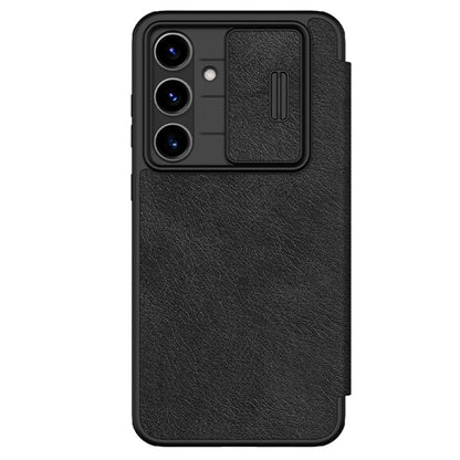 Pour Samsung Galaxy S24 FE 5G NILLKIN QIN Series Pro Étui de Téléphone en Cuir avec Couvercle Coulissant pour Appareil Photo (Noir)