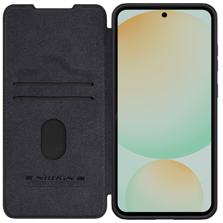 Pour Samsung Galaxy S24 FE 5G NILLKIN QIN Series Pro Étui de Téléphone en Cuir avec Couvercle Coulissant pour Appareil Photo (Noir)