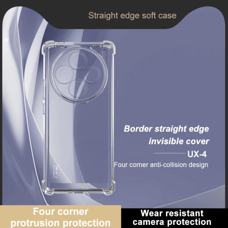 For vivo X100 IMAK UX-4 Series Four-corner Shockproof Phone Case(Transparent)