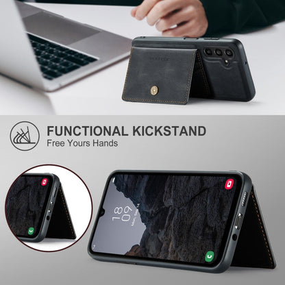 For Samsung Galaxy A16 5G JEEHOOD J01 Retro Magnetic Detachable Wallet Phone Case(Black)