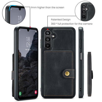 For Samsung Galaxy A16 5G JEEHOOD J01 Retro Magnetic Detachable Wallet Phone Case(Black)