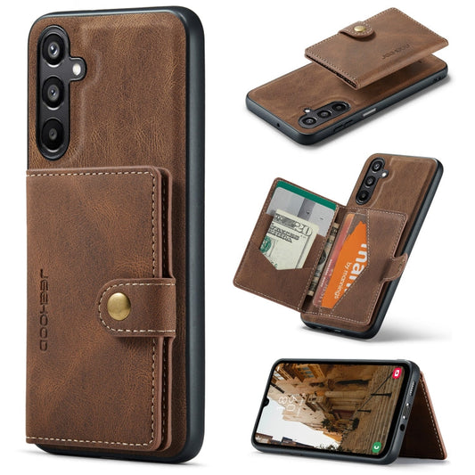 Pour Samsung Galaxy A16 5G JEEHOOD J01 Étui portefeuille magnétique détachable rétro (marron)
