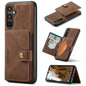 For Samsung Galaxy A16 5G JEEHOOD J01 Retro Magnetic Detachable Wallet Phone Case(Brown)
