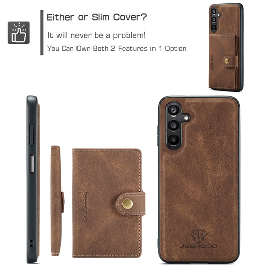 Pour Samsung Galaxy A16 5G JEEHOOD J01 Étui portefeuille magnétique détachable rétro (marron)