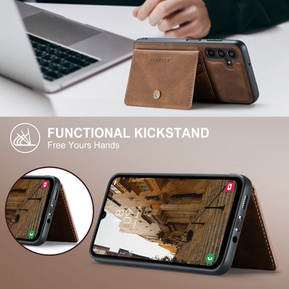For Samsung Galaxy A16 5G JEEHOOD J01 Retro Magnetic Detachable Wallet Phone Case(Brown)