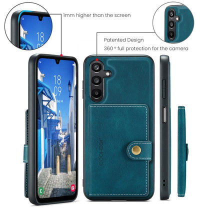 For Samsung Galaxy A16 5G JEEHOOD J01 Retro Magnetic Detachable Wallet Phone Case(Blue)