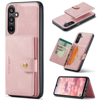 Pour Samsung Galaxy A16 5G JEEHOOD J01 Étui portefeuille magnétique détachable rétro (rose)