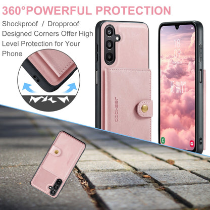 Pour Samsung Galaxy A16 5G JEEHOOD J01 Étui portefeuille magnétique détachable rétro (rose)