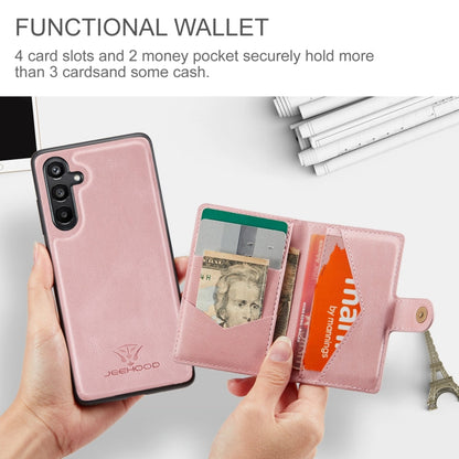 Pour Samsung Galaxy A16 5G JEEHOOD J01 Étui portefeuille magnétique détachable rétro (rose)