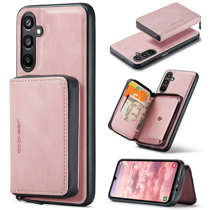 Pour Samsung Galaxy A16 5G JEEHOOD J02 Étui en cuir à rabat horizontal zippé magnétique (rose)