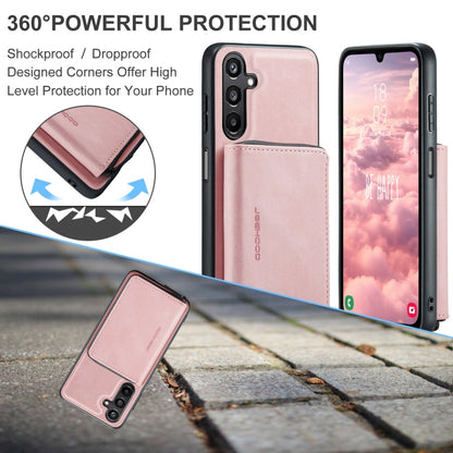 Pour Samsung Galaxy A16 5G JEEHOOD J02 Étui en cuir à rabat horizontal zippé magnétique (rose)