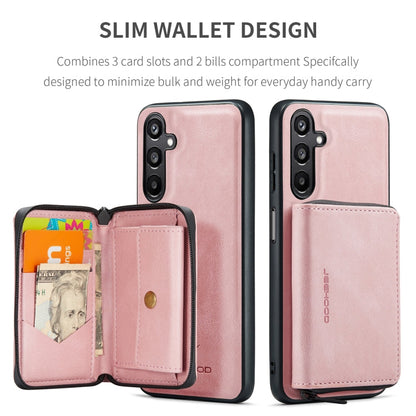 Pour Samsung Galaxy A16 5G JEEHOOD J02 Étui en cuir à rabat horizontal zippé magnétique (rose)