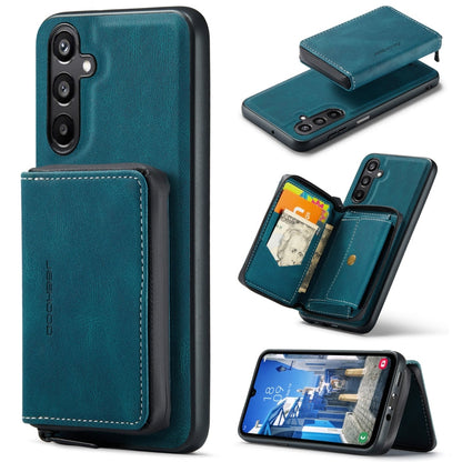 For Samsung Galaxy A16 5G JEEHOOD J02 Magnetic Zipper Horizontal Flip Leather Phone Case(Blue)